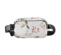 Marsupio a tracolla da donna e uomo, impermeabile, multiuso, per viaggi, corsa, escursionismo, con uccelli cardellini americani, colore bianco, 12, 1 Size