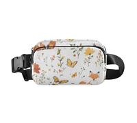Marsupio a tracolla da donna e uomo, impermeabile, multiuso, per viaggi, corsa, escursionismo, con uccelli cardellini americani, colore bianco, 04, 1 Size