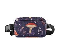 Marsupio a tracolla da donna e uomo, impermeabile, multiuso, per viaggi, corsa, escursionismo, funghi rossi, termitomyces albuminosus, viola, 13, 1 Size