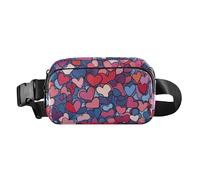 Marsupio a tracolla da donna e uomo, impermeabile, multiuso, per viaggi, corsa, escursionismo, San Valentino, cuori, 18, 1 Size