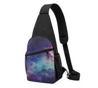 Marsupio a tracolla da donna Marsupio San Valentino cuore fiore borsa da petto per escursionismo viaggio marsupio, Universo con stelle e galassia interstellare, Taglia unica