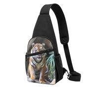 Marsupio a tracolla da donna Marsupio Train Chest Bag Zaino per Escursioni Viaggi Marsupio, Tigre nello zoo, Taglia unica