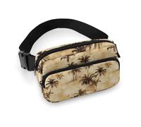 Marsupio a tracolla da donna, stile retrò hawaiano, con stampa, alla moda