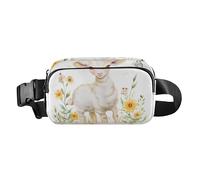 Marsupio a tracolla da giardino con pecore in cotone, alla moda, per donne e uomini, mini borsa a tracolla, accessorio da viaggio con tracolla regolabile, per viaggi, vacanze, corsa