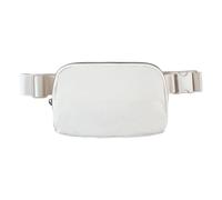 Marsupio a tracolla da uomo in nylon, regolabile, grande capacità, per corsa, viaggi, fitness, Colore: bianco., as described