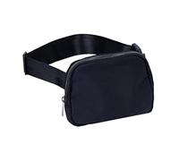 Marsupio a tracolla da uomo in nylon, regolabile, grande capacità, per corsa, viaggi, fitness, Colore: nero., as described