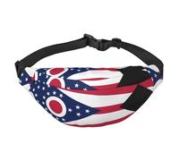 Marsupio a tracolla da viaggio con bandiera dello Stato dell'Ohio, adatto per sport, corsa, ciclismo, viaggi, pesca, ragazzi, grande marsupio
