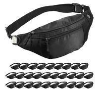 Marsupio a tracolla di grande capacità, con tasche nascoste con cerniera, cinturino regolabile, marsupio impermeabile in tessuto Oxford da viaggio, per shopping, viaggi, uomini e donne, nero, nero