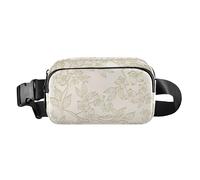 Marsupio a tracolla elegante con motivo floreale dorato per uomo e donna, grande capacità, borsa sportiva a tracolla con tracolla regolabile per shopping, sport, lavoro, Floreale con tracce dorate,