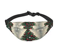 Marsupio a tracolla grande con albero di Natale, borsa da viaggio casual per ragazzi, adatta per sport, corsa, ciclismo, viaggi, pesca