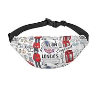 Marsupio a tracolla grande con bandiera americana, da viaggio, da corsa, alla moda, carino, per sport all'aria aperta, I Love London., Taglia unica
