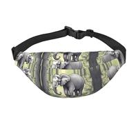 Marsupio a tracolla grande con elefante che cammina, borsa da viaggio casual per ragazzi, adatta per sport, corsa, ciclismo, viaggi, pesca
