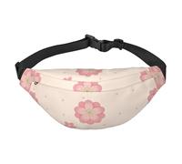 Marsupio a tracolla grande con fiori di ciliegio rosa, borsa da viaggio casual per ragazzi, adatta per sport, corsa, ciclismo, viaggi, pesca