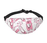 Marsupio a tracolla grande con scarpe da balletto rosa, da viaggio, corsa, resistente e leggero, per sport, viaggi durante il trasporto, Nero , Taglia unica