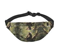 Marsupio a tracolla grande con scimmia seduta su un albero, borsa da viaggio casual per ragazzi, adatta per sport, corsa, ciclismo, viaggi, pesca