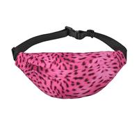 Marsupio a tracolla grande con stampa leopardata con zebra pelosa, da viaggio, casual, adatto per sport, corsa, ciclismo, viaggi, pesca