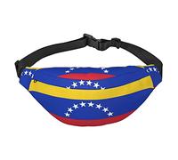 Marsupio a tracolla grande da viaggio color oro rosa da corsa alla moda carino per sport all'aria aperta, Bandiera del Venezuela, Taglia unica