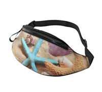 Marsupio a tracolla grande per donne e uomini, con stampa bassotto parigino, marsupio da uomo e da donna, alla moda, con cinghia regolabile, per allenamento, corsa, viaggi, Conchiglie stella marina,