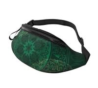 Marsupio a tracolla grande per donne e uomini, con stampa campo da golf, marsupio per uomo e donna, alla moda, con cinghia regolabile, per allenamento, corsa, viaggi, Verde Vintage Floreale, Taglia