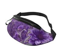 Marsupio a tracolla grande, per donne e uomini, con stampa delle cascate del Niagara, marsupio da uomo e da donna, alla moda, con cinghia regolabile, per allenamento, corsa, viaggi, Viola floreale.,