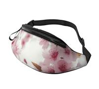 Marsupio a tracolla grande per donne e uomini, con stampa di alberi di ciliegio giapponese, marsupio da uomo e da donna, alla moda, con cinghia regolabile, per allenamento, corsa, viaggi, Fiori di