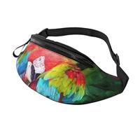 Marsupio a tracolla grande per donne e uomini, due pappagalli colorati stampati marsupio per uomo donna marsupio alla moda marsupio con cinghia regolabile per allenamento, corsa, viaggi, Due