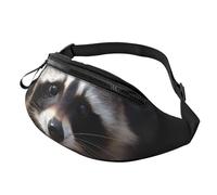 Marsupio a tracolla grande per donne e uomini, grazioso marsupio stampato Corgi per uomo e donna, marsupio alla moda con cinturino regolabile per allenamento, corsa, viaggi, Simpatico procione, Taglia