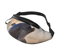 Marsupio a tracolla grande per donne e uomini, grazioso marsupio stampato Corgi per uomo e donna, marsupio alla moda con cinturino regolabile per allenamento, corsa, viaggi, Divertente Delfino