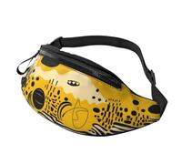 Marsupio a tracolla grande per donne e uomini, grazioso marsupio stampato Corgi per uomo e donna, marsupio alla moda con cinturino regolabile per allenamento, corsa, viaggi, Giallo senape e nero,