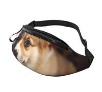Marsupio a tracolla grande per donne e uomini, grazioso marsupio stampato Corgi per uomo e donna, marsupio alla moda con cinturino regolabile per allenamento, corsa, viaggi, Corgi carino., Taglia