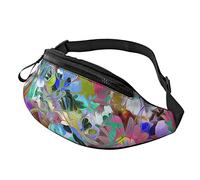 Marsupio a tracolla grande per donne e uomini, marsupio con stampa floreale colorato, per uomo e donna, alla moda, con cinghia regolabile, per allenamento, corsa, viaggi, Fiore colorato., Taglia unica