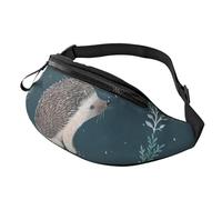 Marsupio a tracolla grande per donne e uomini, marsupio con stampa floreale colorato, per uomo e donna, alla moda, con cinghia regolabile, per allenamento, corsa, viaggi, Simpatico piccolo riccio,