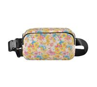 Marsupio a tracolla impermeabile a quadretti rosa con cinghia regolabile per ciclismo, escursionismo, palestra, Neonati Coniglio Orso Candy Ciambella Bolla, 1 Size
