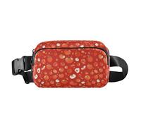 Marsupio a tracolla impermeabile con fiocco di neve, sfondo bianco e nero, con cinghia regolabile, per shopping, sport, lavoro, Verdure Pomodori Senza Cuciture, 1 Size