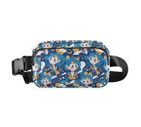 Marsupio a tracolla impermeabile con pupazzo di neve di Natale nero e bianco con cinghia regolabile per viaggi, corsa, escursionismo, Blu Marinaio, 1 Size
