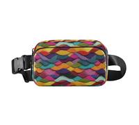 Marsupio a tracolla impermeabile con pupazzo di neve di Natale nero e bianco con cinghia regolabile per viaggi, corsa, escursionismo, Art Decor Baffi Pattern Retro Felice Festa del Papà, 1 Size