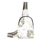 Marsupio a tracolla in oro bianco tigri alla moda marsupio impermeabile per le donne da viaggio