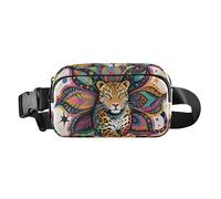 Marsupio a tracolla in stile bohémien, con motivo mandala e leopardo, colorato, alla moda, per uomo e donna, piccola borsa a tracolla, antifurto, con cinghia regolabile, per allenamento, corsa