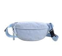 Marsupio a tracolla in velluto a coste, alla moda, per il tempo libero e lo sport, nero, con tracolla regolabile, unisex, per uomo e donna, 6, 34 x 15 cm