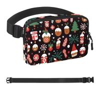 Marsupio a tracolla Merry Christmas-67 per uomo e donna, borsa da cintura per viaggi, casual, passeggiate, corsa, escursionismo, ciclismo, Multicolore 08, 1.5x9.0x5.9in/4x23x15cm