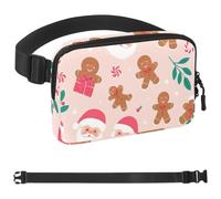 Marsupio a tracolla Merry Christmas-67 per uomo e donna, borsa da cintura per viaggi, casual, passeggiate, corsa, escursionismo, ciclismo, Multicolore 07, 1.5x9.0x5.9in/4x23x15cm