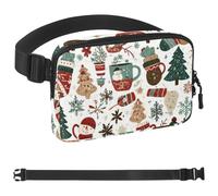 Marsupio a tracolla Merry Christmas-67 per uomo e donna, borsa da cintura per viaggi, casual, passeggiate, corsa, escursionismo, ciclismo, Multicolore 03, 1.5x9.0x5.9in/4x23x15cm
