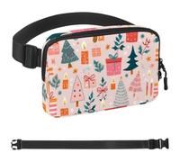 Marsupio a tracolla Merry Christmas-67 per uomo e donna, borsa da cintura per viaggi, casual, passeggiate, corsa, escursionismo, ciclismo, Multicolore 04, 1.5x9.0x5.9in/4x23x15cm