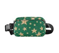 Marsupio a tracolla multiuso con motivo a quadri e stelle, per donne e uomini, con tracolla regolabile, per shopping, sport, lavoro