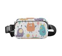 Marsupio a tracolla multiuso, con motivo di mostri colorati, alla moda, per donne e uomini, con cinghia regolabile, per ciclismo, escursionismo, palestra, Mostri colorati carini del fumetto, 1 size