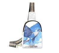 Marsupio a tracolla multiuso da uomo alla moda con poiana comune a forma di poiana blu fumetto, 1 taglia, Cartone animato Poiana Comune Blu, 1 size