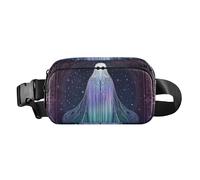 Marsupio a tracolla multiuso per passaporto con note musicali, ornamento a scheletro, elegante marsupio per uomo e donna, Mystical Spirit Starry Border, 1 size