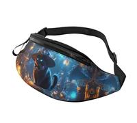 Marsupio a tracolla per donne e uomini, cappello da strega di Halloween, gatto, cintura da corsa, marsupio da viaggio per donne e uomini