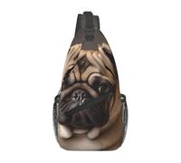 Marsupio a tracolla per donne e uomini, con animali carlini, zaino con cintura regolabile, marsupio per viaggi, sport, corsa, escursionismo, marsupio, nero, taglia unica