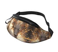 Marsupio a tracolla per donne e uomini, con corna dorate e drago bianco, da corsa, da viaggio, per donne e uomini